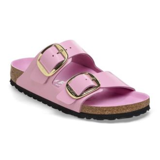 Arizona Big Buckle Cuir naturel verni ultra brillant Fondant Pink