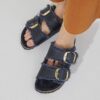Arizona Big Buckle Shearling Cuir naturel huilé