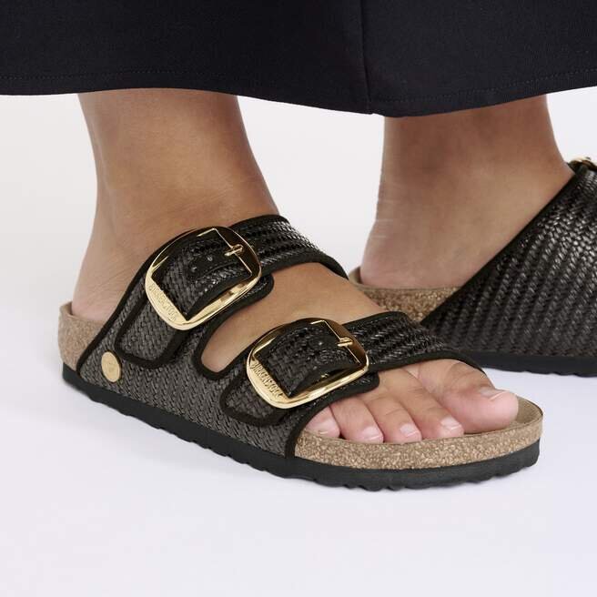 Arizona Big Buckle Textile Raffia Noir Arizona Big Buckle Textile Raffia Noir