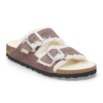 Arizona Shearling Cuir suédé et peau de mouton Violet délavé