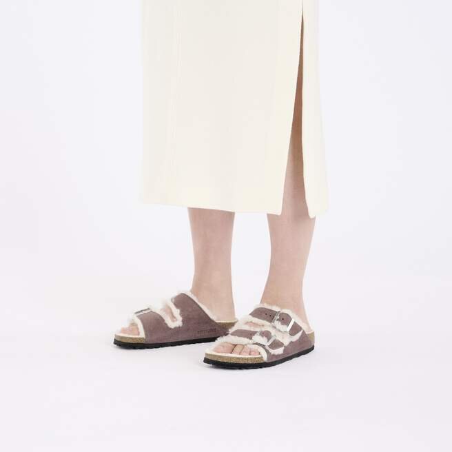 Arizona Shearling Cuir suédé et peau de mouton Violet délavé Arizona Shearling Cuir suédé et peau de mouton Violet délavé
