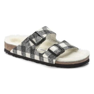 Arizona Shearling Cuir suédé – Shearling à carreaux blancs