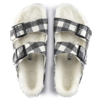 Arizona Shearling Cuir suédé – Shearling à carreaux blancs