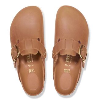 Boston Big Buckle en cuir naturel huilé