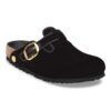 Boston Big Buckle Passepoil Rivet Logo Textile Velours Noir