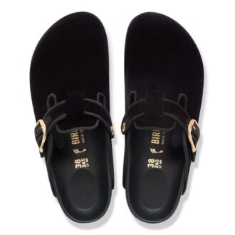 Boston Big Buckle Passepoil Rivet Logo Textile Velours Noir