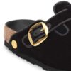 Boston Big Buckle Passepoil Rivet Logo Textile Velours Noir