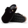 Boston Big Buckle Passepoil Rivet Logo Textile Velours Noir