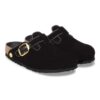 Boston Big Buckle Passepoil Rivet Logo Textile Velours Noir