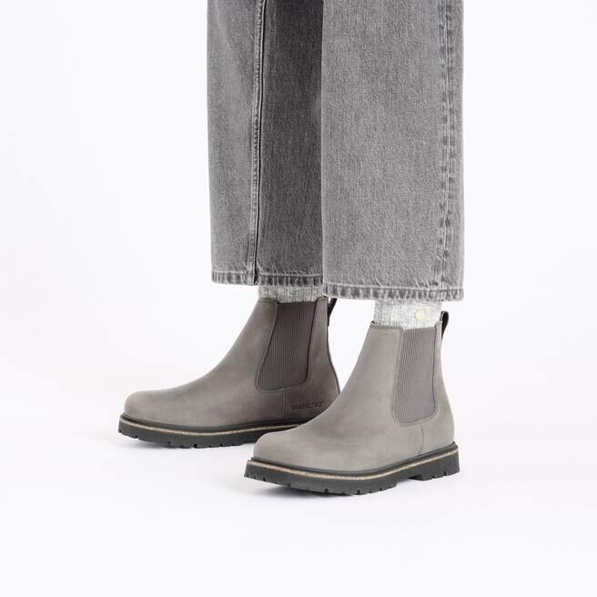 Bottes mi-hautes Highwood Slip-on pour femme en cuir nubuck Bottes mi-hautes Highwood Slip-on pour femme en cuir nubuck