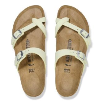Cuir nubuck Mayari vert citron délavé
