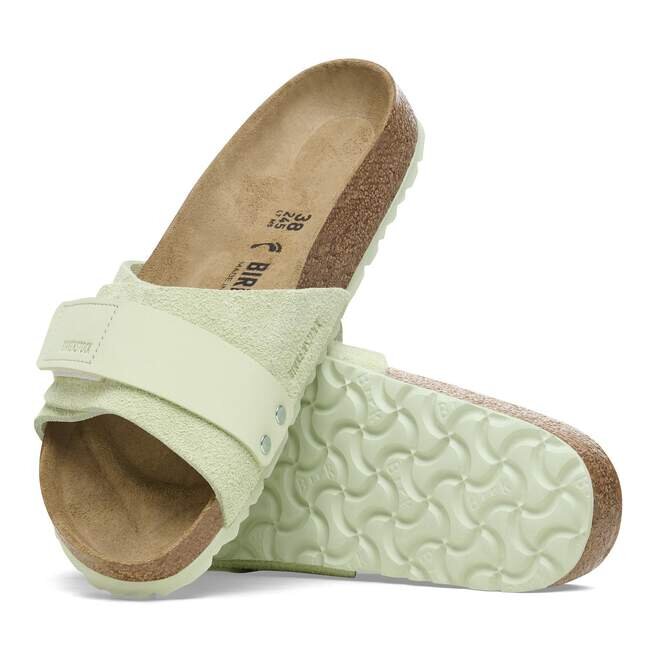 Cuir suédé Oita, couleur lime délavée Cuir suédé Oita, couleur lime délavée