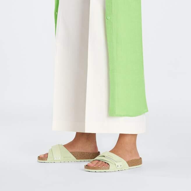 Cuir suédé Oita, couleur lime délavée Cuir suédé Oita, couleur lime délavée