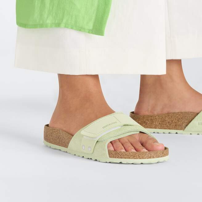 Cuir suédé Oita, couleur lime délavée Cuir suédé Oita, couleur lime délavée