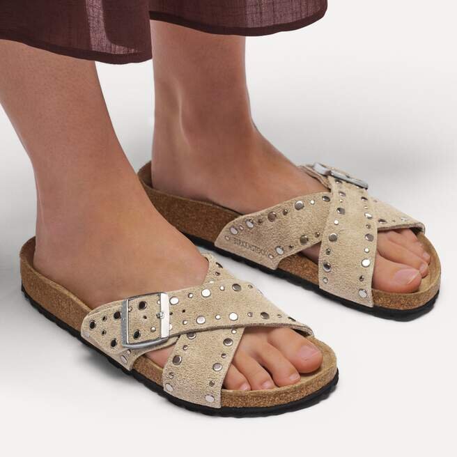 Cuir suédé Siena avec bordure cloutée Cuir suédé Siena avec bordure cloutée