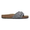 Cuir suédé tressé Oita Gris basalte Cuir suédé tressé Oita Gris basalte