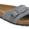 Cuir suédé tressé Oita Gris basalte Cuir suédé tressé Oita Gris basalte