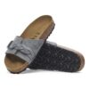 Cuir suédé tressé Oita Gris basalte Cuir suédé tressé Oita Gris basalte