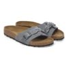 Cuir suédé tressé Oita Gris basalte Cuir suédé tressé Oita Gris basalte