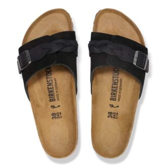 Cuir suédé tressé Oita noir