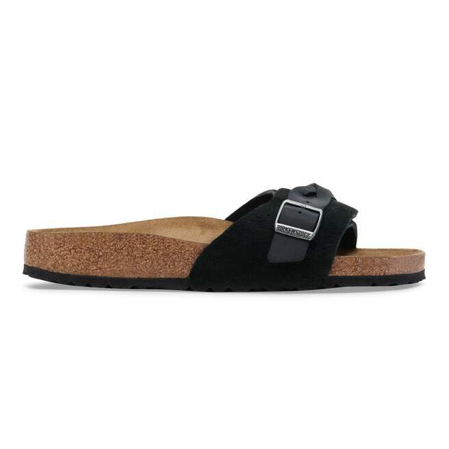 Cuir suédé tressé Oita noir Cuir suédé tressé Oita noir