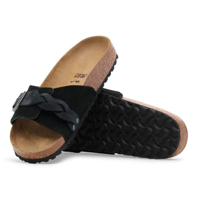 Cuir suédé tressé Oita noir Cuir suédé tressé Oita noir
