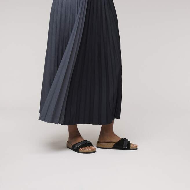Cuir suédé tressé Oita noir Cuir suédé tressé Oita noir