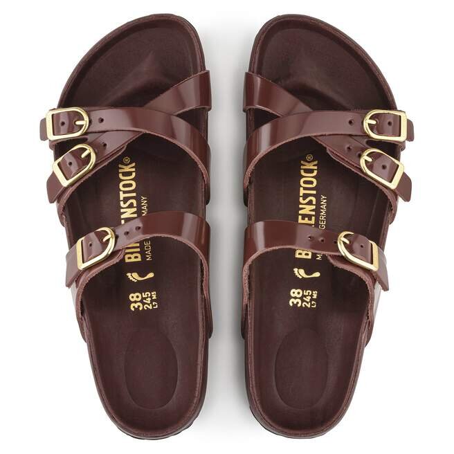 Franca Cuir naturel verni brillant chocolat Franca Cuir naturel verni brillant chocolat