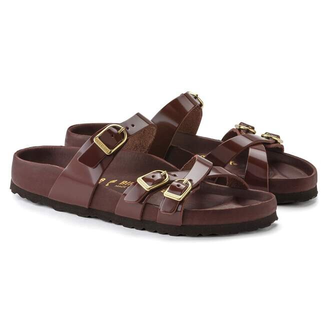 Franca Cuir naturel verni brillant chocolat Franca Cuir naturel verni brillant chocolat