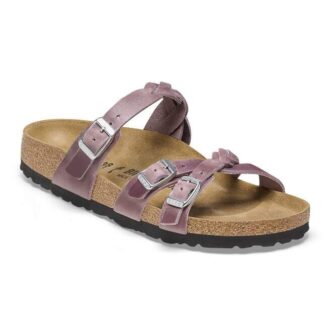 Franca en cuir tressé huilé, couleur lavande