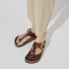Gizeh Big Buckle Cuir naturel verni brillant chocolat