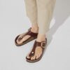 Gizeh Big Buckle Cuir naturel verni brillant chocolat