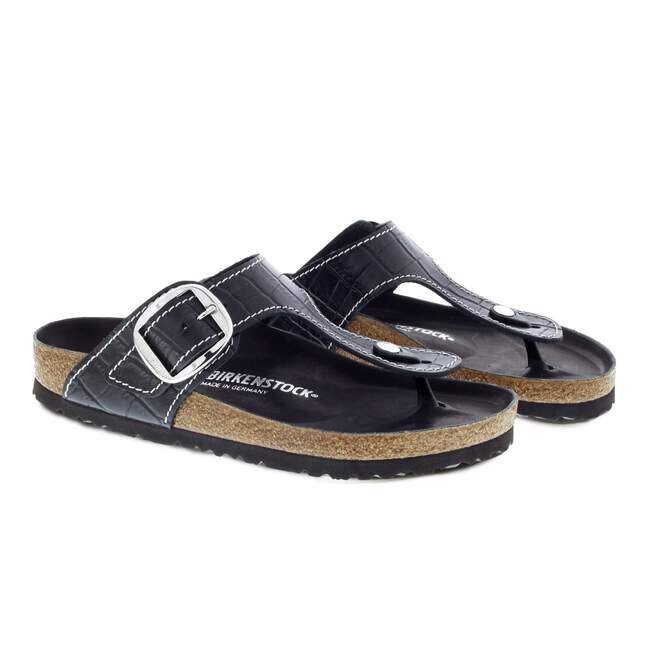 Gizeh Big Buckle Cuir naturel Vernis noir Gizeh Big Buckle Cuir naturel Vernis noir