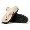 Gizeh Droplet Buckle Cuir naturel verni