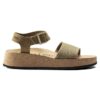 Glenda Cuir suédé et textile Kaki délavé Glenda Cuir suédé et textile Kaki délavé
