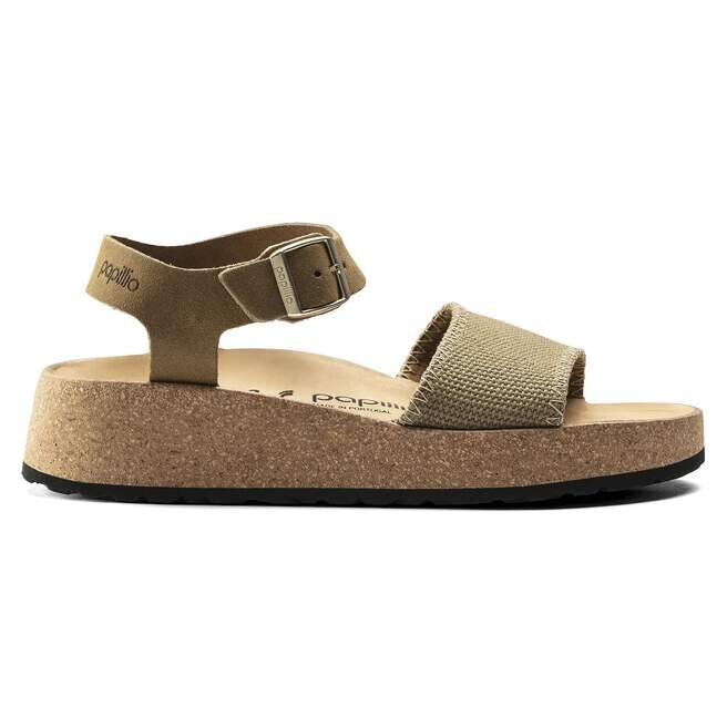 Glenda Cuir suédé et textile Kaki délavé Glenda Cuir suédé et textile Kaki délavé