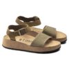 Glenda Cuir suédé et textile Kaki délavé Glenda Cuir suédé et textile Kaki délavé