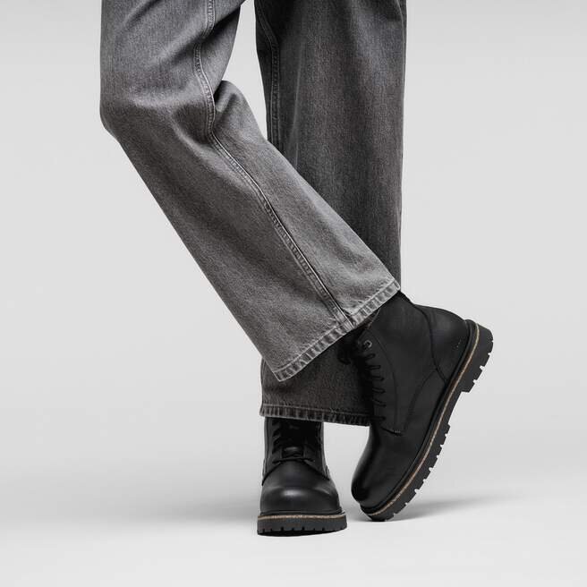 Highwood Lace Mid Hommes Cuir Noir Highwood Lace Mid Hommes Cuir Noir