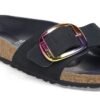 Madrid Big Buckle Cuir Nubuck Noir