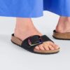 Madrid Big Buckle Cuir Nubuck Noir