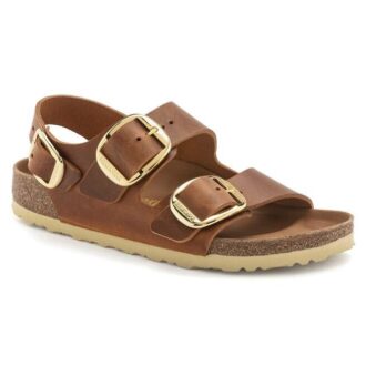 Milano Big Buckle en cuir naturel huilé