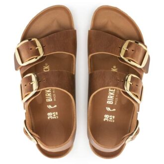 Milano Big Buckle en cuir naturel huilé