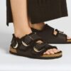 Milano à Big Buckle en cuir naturel huilé et peau de mouton