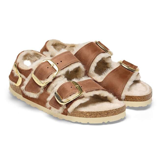 Milano à Big Buckle en cuir naturel huilé et peau de mouton Milano à Big Buckle en cuir naturel huilé et peau de mouton