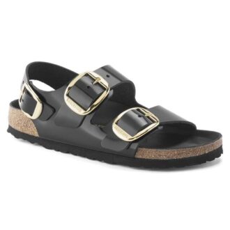 Milano Big Buckle en cuir naturel verni