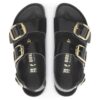 Milano Big Buckle en cuir naturel verni