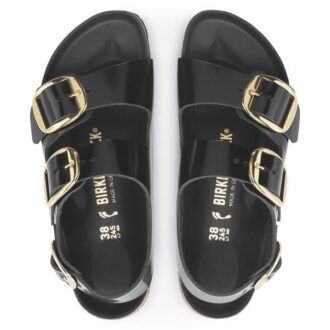 Milano Big Buckle en cuir naturel verni