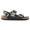 Milano Big Buckle en cuir naturel verni