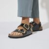Milano Big Buckle en cuir naturel verni