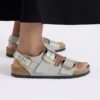 Milano Big Buckle en cuir naturel verni